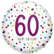 18in CONFETTI BIRTHDAY 60 FOIL BALLOON