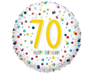 18in CONFETTI BIRTHDAY 70 FOIL BALLOON