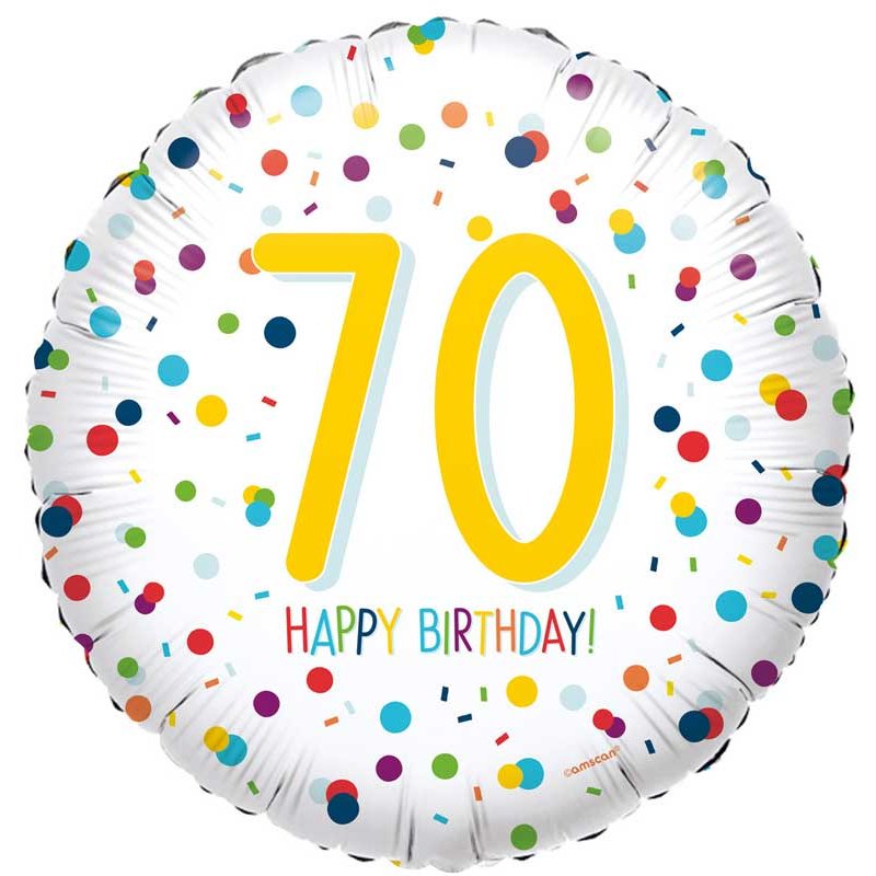 18in CONFETTI BIRTHDAY 70 FOIL BALLOON