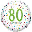 18in CONFETTI BIRTHDAY 80 FOIL BALLOON