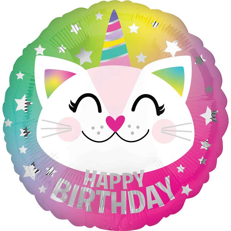 18in BIRTHDAY CATICORN FOIL BALLOON