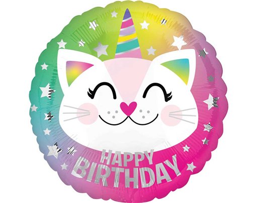 18in BIRTHDAY CATICORN FOIL BALLOON