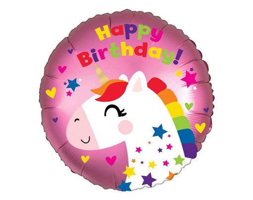 18in SATIN UNICORN BIRTHDAY FOIL BALLOON