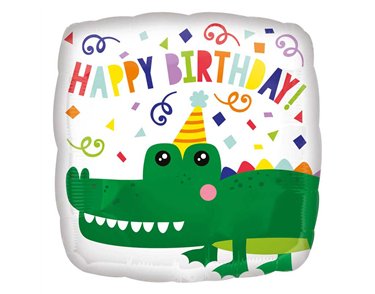 18in GATOR HAPPY BIRTHDAY SQ FOIL BALLOON