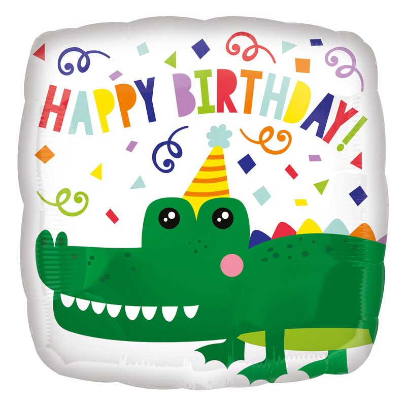 18in GATOR HAPPY BIRTHDAY SQ FOIL BALLOON