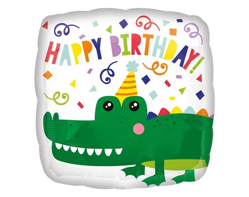 18in GATOR HAPPY BIRTHDAY SQ FOIL BALLOON