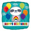 18in HAPPY BIRTHDAY SLOTH WITH RAINBOW SQ FOIL