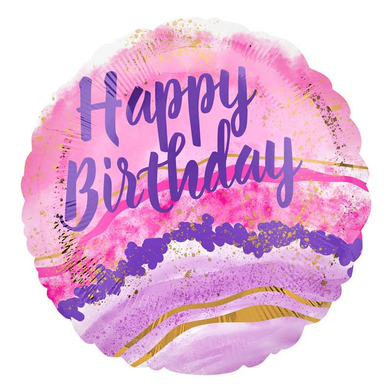 18in BIRTHDAY WATERCOLOUR MARBLE FOIL BALLOON