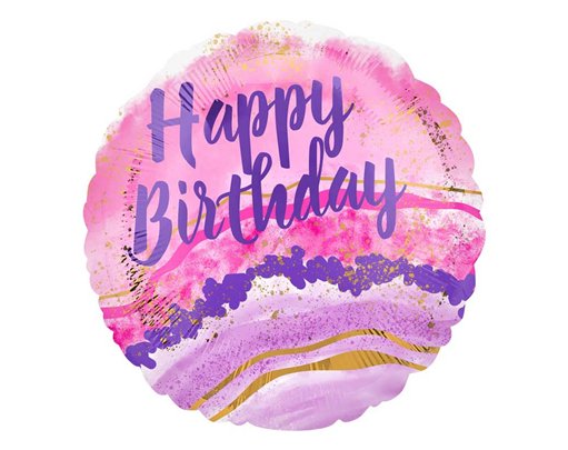 18in BIRTHDAY WATERCOLOUR MARBLE FOIL BALLOON