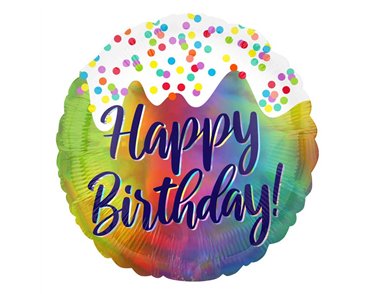 18in FROSTED BIRTHDAY CONFETTI FOIL BALLOON
