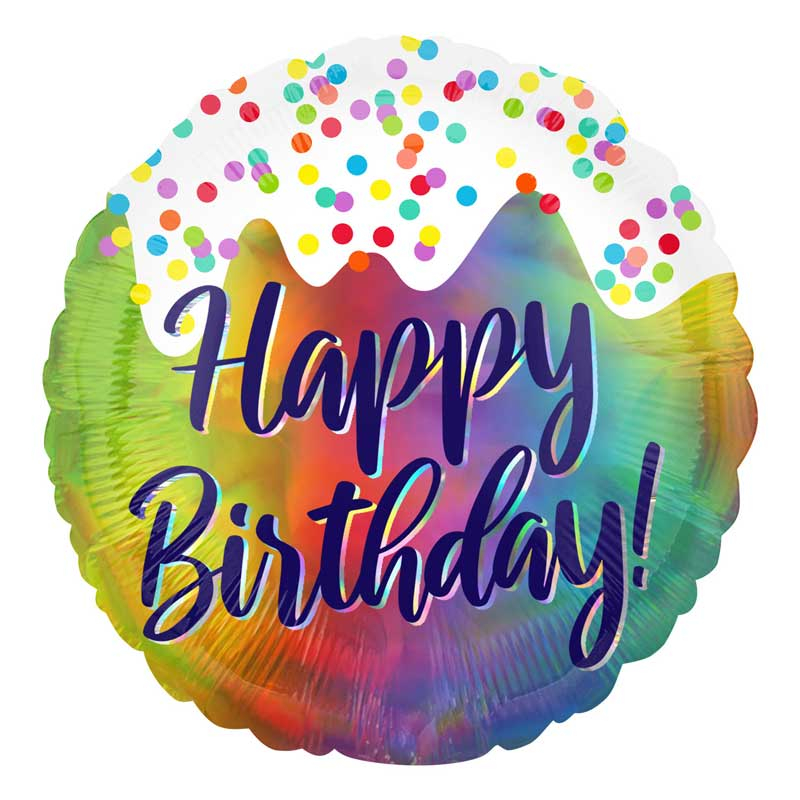 18in FROSTED BIRTHDAY CONFETTI FOIL BALLOON