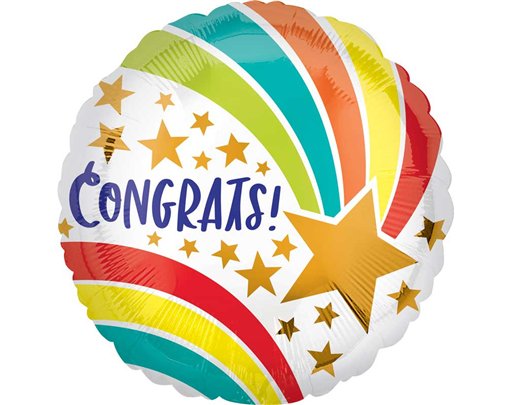 18in CONGRATS SHOOTING STAR FOIL BALLOON
