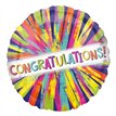 18in CONGRATS PAINTERLY BURST FOIL BALLOON