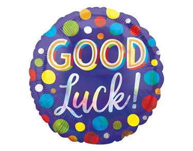 18in GOOD LUCK DOTS IRIDESCENT FOIL BALLOON