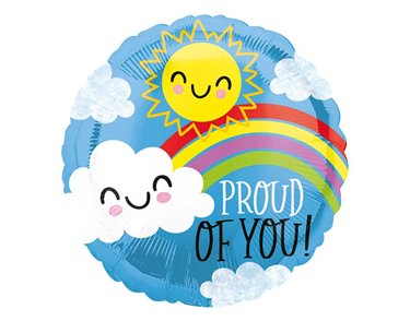 18in PROUD OF YOU SUN & CLOUD FOIL BALLOON