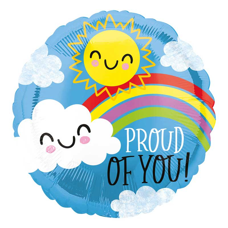 18in PROUD OF YOU SUN & CLOUD FOIL BALLOON