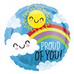 18in PROUD OF YOU SUN & CLOUD FOIL BALLOON