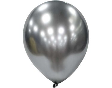 12PK 11in PLATINUM SILVER GLOBOS QUALATEX
