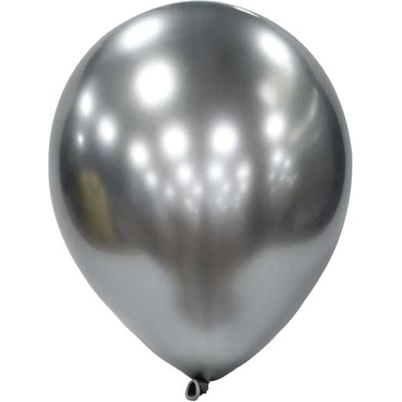 12PK 11in PLATINUM SILVER GLOBOS QUALATEX