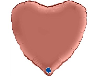 18in SATIN ROSE GOLD HEART FOIL BALLOON