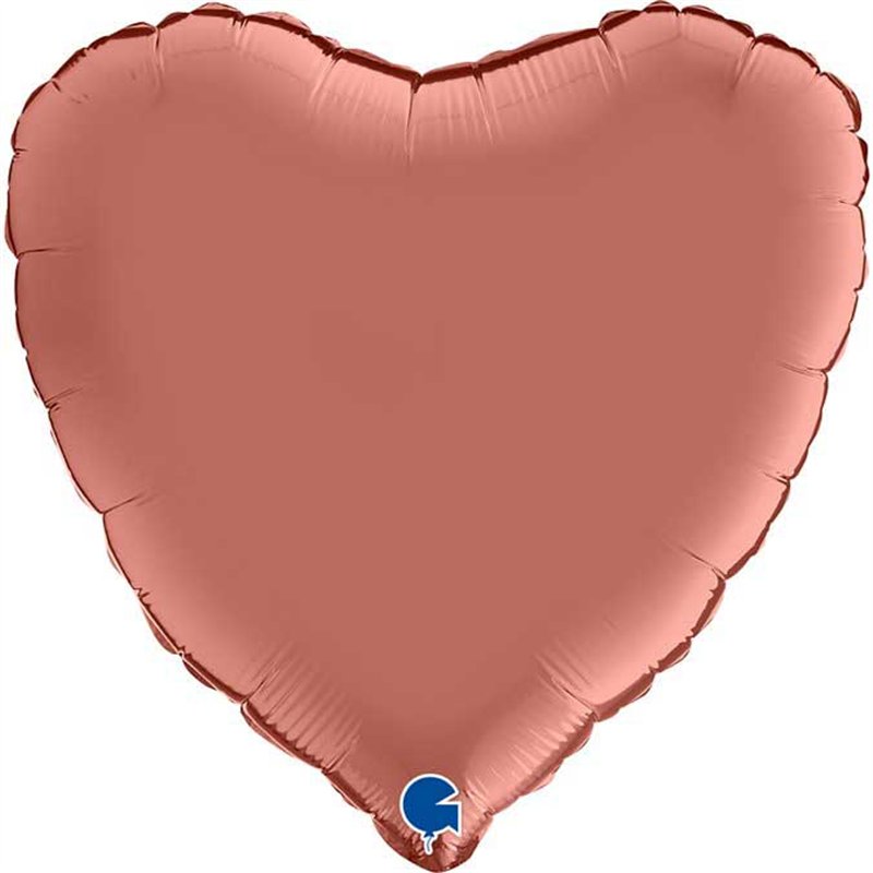 18in SATIN ROSE GOLD HEART FOIL BALLOON