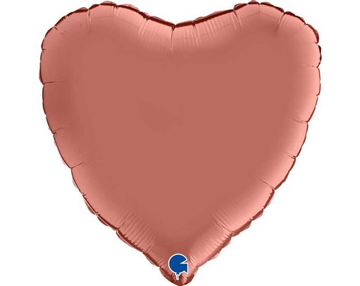 18in SATIN ROSE GOLD HEART FOIL BALLOON