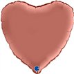 18in SATIN ROSE GOLD HEART FOIL BALLOON