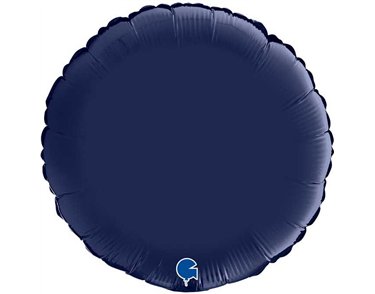18in SATIN NAVY BLUE CIRCLE BALLOON