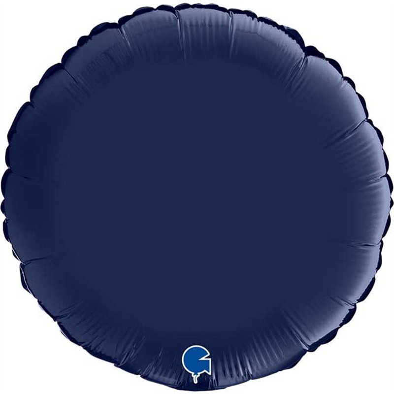 18in SATIN NAVY BLUE CIRCLE BALLOON