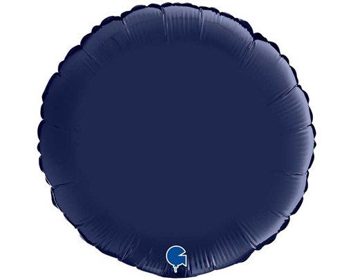 18in SATIN NAVY BLUE CIRCLE BALLOON