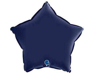 18in SATIN NAVY BLUE STAR FOIL BALLOON
