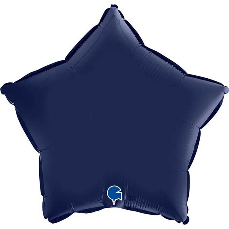 18in SATIN NAVY BLUE STAR FOIL BALLOON