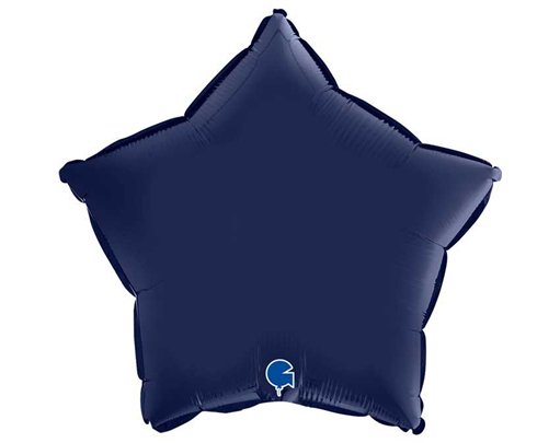 18in SATIN NAVY BLUE STAR FOIL BALLOON