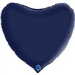 36in SATIN NAVY BLUE HEART FOIL BALLOON