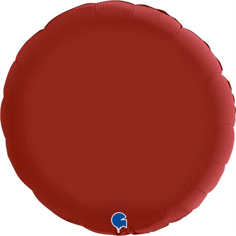 36in SATIN RUBIN RED ROUND FOIL BALLOON