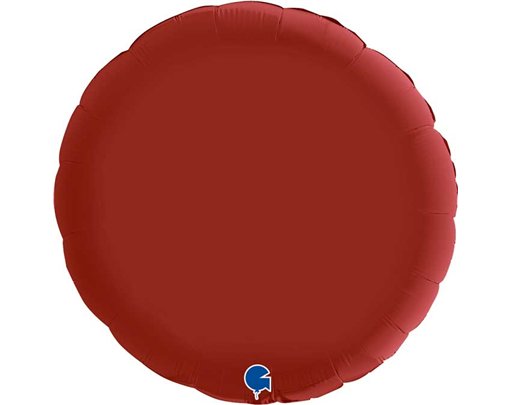 36in SATIN RUBIN RED ROUND FOIL BALLOON