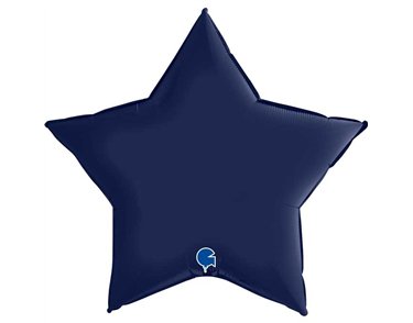36in SATIN NAVY BLUE STAR FOIL BALLOON