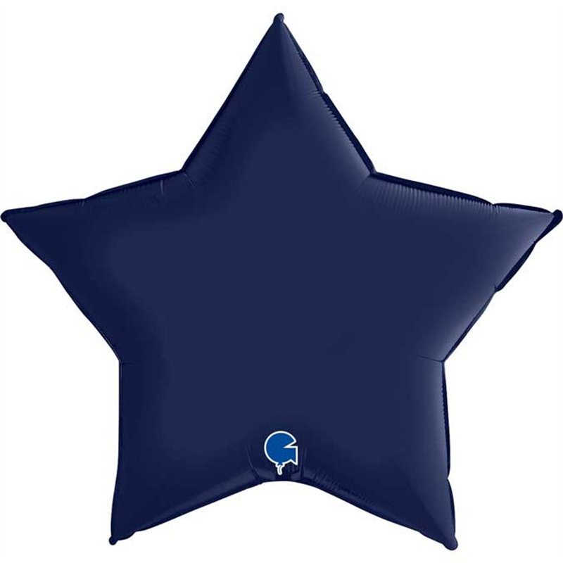 36in SATIN NAVY BLUE STAR FOIL BALLOON