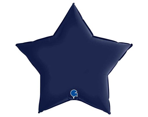 36in SATIN NAVY BLUE STAR FOIL BALLOON