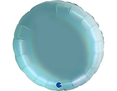 36in RAINBOW HOLOGRAPHIC PLATINUM TENERIFE SEA ROUND FOIL