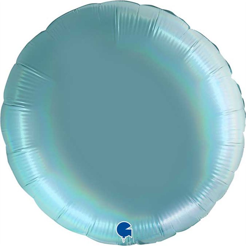 36in RAINBOW HOLOGRAPHIC PLATINUM TENERIFE SEA ROUND FOIL