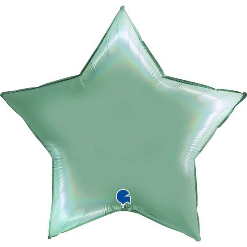 36in RAINBOW HOLOGRAPHIC PLATINUM TIFFANY STAR FOIL