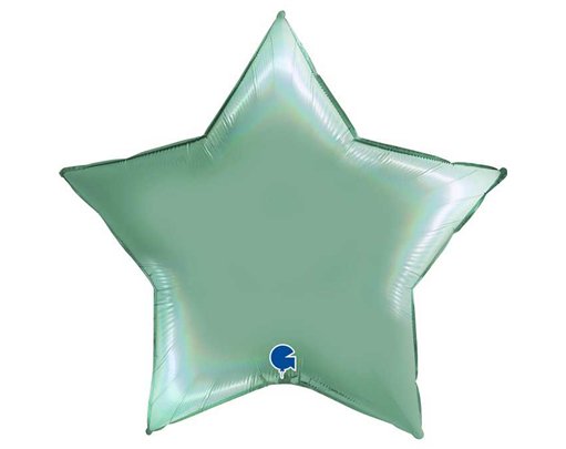 36in RAINBOW HOLOGRAPHIC PLATINUM TIFFANY STAR FOIL