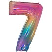 40in NUMBER 7 COLOURFUL RAINBOW FOIL BALLOON