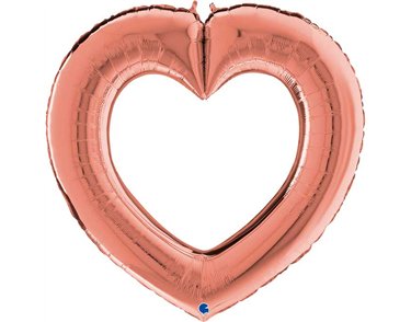 41in ROSE GOLD LINKY HEART FOIL BALLOON