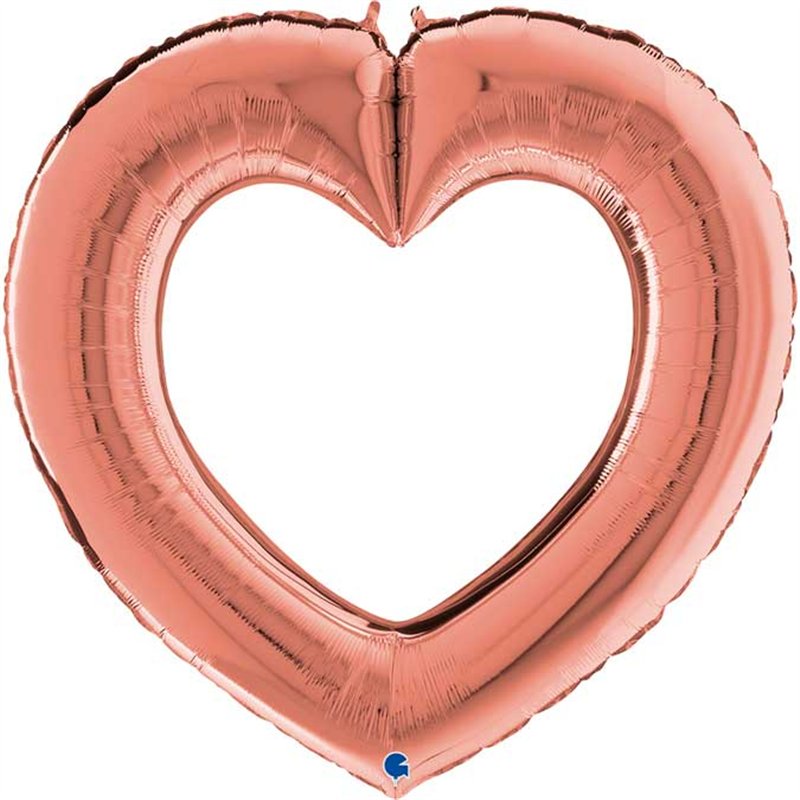41in ROSE GOLD LINKY HEART FOIL BALLOON