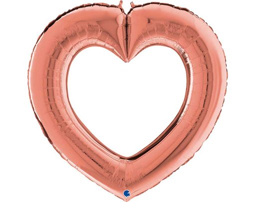 41in ROSE GOLD LINKY HEART FOIL BALLOON