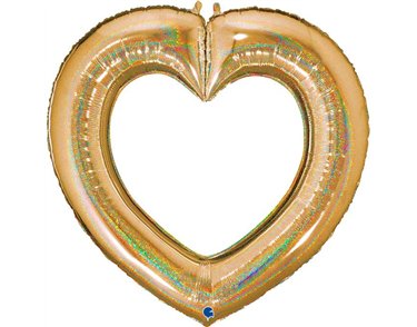 41in GLITTER GOLD LINKY HEART FOIL BALLOON