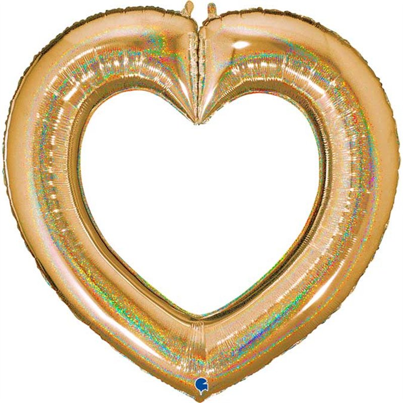 41in GLITTER GOLD LINKY HEART FOIL BALLOON
