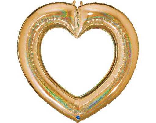 41in GLITTER GOLD LINKY HEART FOIL BALLOON